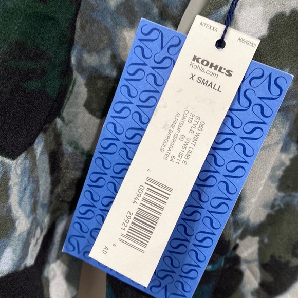 Vera Wang Simply Vera Watercolour Alpine Baroque Abstract Top Blouse XS - Picture 11 of 11